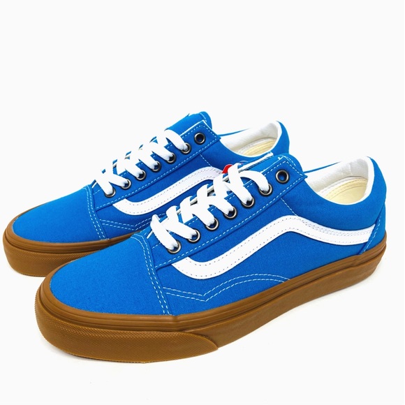 Vans Shoes - Vans Gum Bottom Mediterranean Blue & True White Old Skool Shoes